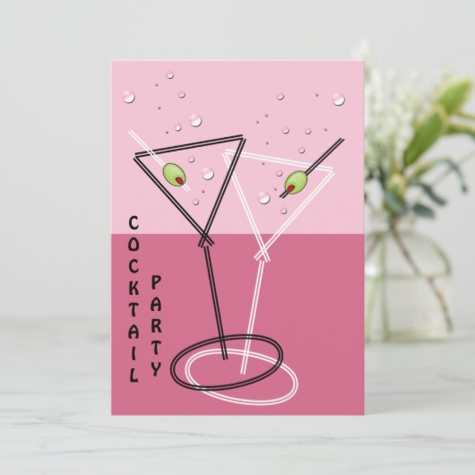 Invitation rétro à une soirée cocktail (Debout devant)