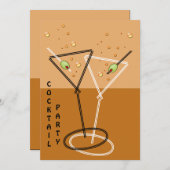 Invitation rétro à une soirée cocktail (Devant / Derrière)