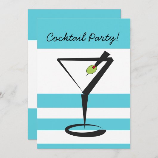 Invitation rétro à une soirée cocktail (Devant / Derrière)