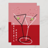 Invitation rétro à une soirée cocktail (Devant / Derrière)