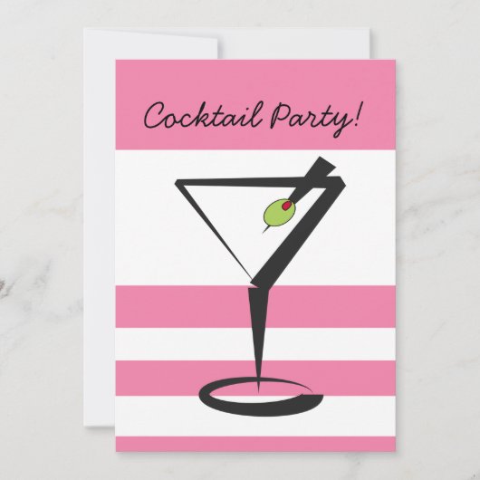 Invitation rétro à une soirée cocktail (Devant)