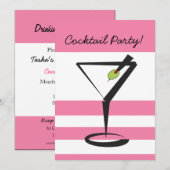 Invitation rétro à une soirée cocktail (Devant / Derrière)