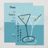 Invitation rétro à une soirée cocktail (Devant / Derrière)