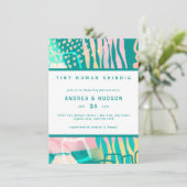 Invitation Rétro Abstrait | Fête de bébé pour couples (Debout devant)