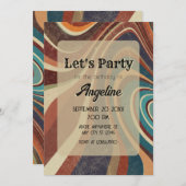 Invitation Rétro abstrait vintage (Devant / Derrière)