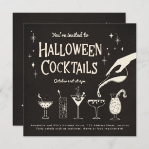 Invitation Retro Adulte Halloween Boissons et Cocktails invit