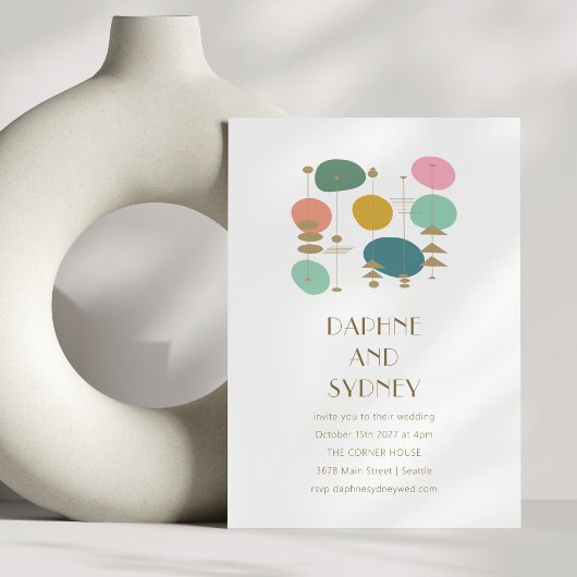 Invitation Retro Age atomique milieu du siècle moderne chic M