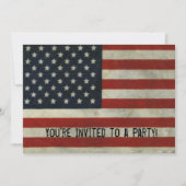 Invitation Retro American Flag (Devant)