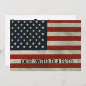 Invitation Retro American Flag (Devant / Derrière)