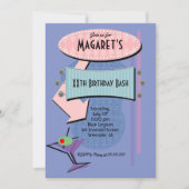 Invitation Retro Anniversaire Cocktail (Devant)