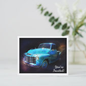 Invitation Rétro anniversaire de camion ou partie de retraite (Debout devant)