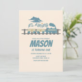 Invitation Retro Anniversaire de enfant Party Earthy Invitati (Debout devant)