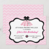 Invitation Rétro anniversaire de jupe de caniche d'houblon de (Devant / Derrière)