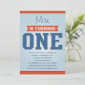 INVITATION RETRO ANNIVERSAIRE | PREMIER ANNIVERSAIRE INVITATI (Debout devant)