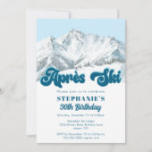Invitation Retro Apres Ski Winter Mountain Birthday Party (Devant)