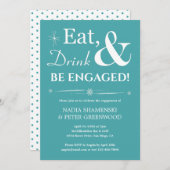 Invitation Retro Aqua Eat Drink Soyez Engagé Engagement Party (Devant / Derrière)