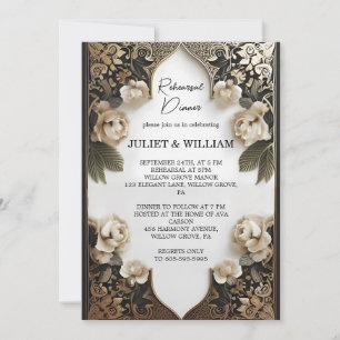 Invitation Retro arabe Exotic Bold Dîner de répétition Damask