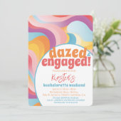 Invitation Retro Arc-En-Ciel Fête De Bachelorette (Debout devant)