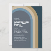 Invitation Retro Arch Photo 2025 Blue Joint Graduation Party (Dos)