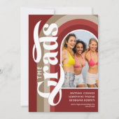 Invitation Retro Arch Photo 2025 Red Joint Graduation Party (Devant)