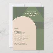 Invitation Retro Arch Sage Green Photo Graduation (Dos)
