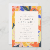 Invitation Retro Artsy Abstrait Mariage d'amusement botanique (Devant)