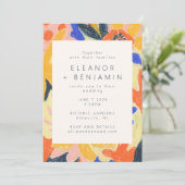 Invitation Retro Artsy Abstrait Mariage d'amusement botanique (Debout devant)