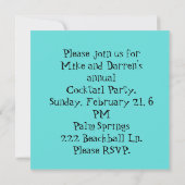 Invitation Retro Atomic Boomerang et Starbursts (Dos)