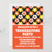 Invitation Retro Automne Fleurs d'automne Black Thanksgiving  (Devant)