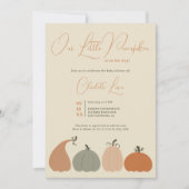 Invitation Retro Automne Halloween Petit baby shower Citrouil (Devant)