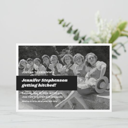 Invitation Retro Bachelorette (Debout devant)