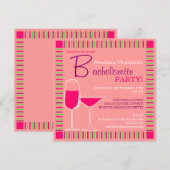 Invitation Retro Bachelorette Party Cocktails roses Invitatio (Devant / Derrière)
