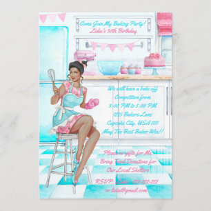 Invitation Retro Baking Cook de la compétition Anniversaire