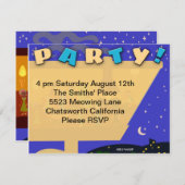 Invitation Retro Balançant Soixante Jeu de Jet Party (Devant / Derrière)