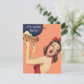 Invitation Rétro ballon gallon d'invitations de fête de style (Debout devant)