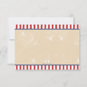 Invitation Retro Baseball 1er Anniversaire Étoiles et rayures (Dos)