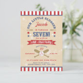 Invitation Retro Baseball Anniversaire Étoiles & rayures (Debout devant)