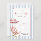 Invitation Retro Beach Bachelorette weekend Itinéraire (Devant)