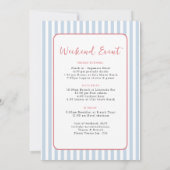 Invitation Retro Beach Bachelorette weekend Itinéraire (Dos)