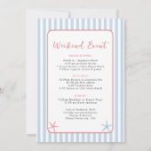 Invitation Retro Beach Bachelorette weekend Itinéraire (Dos)