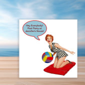 Invitation Retro Beach Ball Pool
