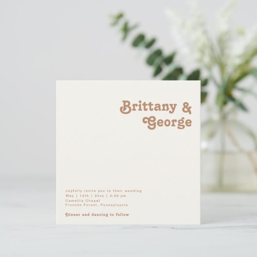 Invitation Retro Beach | Mariage photo Ivory Square (Debout devant)