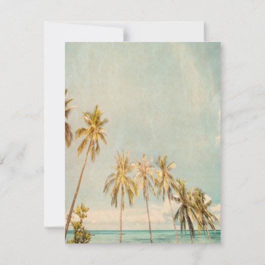 Invitation Retro Beach Palms Dîner de répétition (Dos)