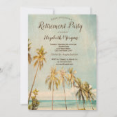 Invitation Retro Beach Palms Parti de retraite (Devant)