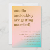 Invitation Retro Beach Vibes Pastels Gradient Mariage unique (Devant)