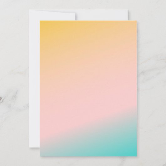 Invitation Retro Beach Vibes Pastels Gradient Mariage unique (Dos)
