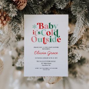 Invitation Retro Bébé Il fait froid dehors Baby Shower