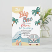 Invitation Retro Big One Surf Beach 1er anniversaire (Debout devant)