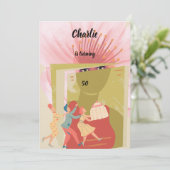 Invitation Retro birthday (Debout devant)