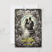 Invitation retro blac7white photo mariage (Devant)